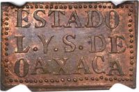 Mexico coin 1 Centavo - Provisional Government (1915) obverse obverse of 1 Centavo - Provisional Government (1915) coin with KM# 709 from Mexico. Inscription: ESTADO L.Y.S. DE OAXACA