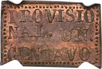 Mexico coin 1 Centavo - Provisional Government (1915) reverse reverse of 1 Centavo - Provisional Government (1915) coin with KM# 709 from Mexico. Inscription: PROVISIONAL UN CENTAVO