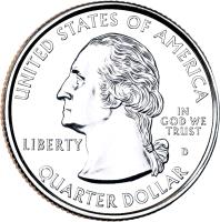 obverse of 1/4 Dollar - Maryland - Washington Quarter (2000) coin with KM# 306 from United States. Inscription: UNITED STATES OF AMERICA LIBERTY D IN GOD WE TRUST QUARTER DOLLAR