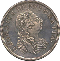 obverse of 1 Dollar - George III (1804) coin with KM# Pn66 from United Kingdom. Inscription: GEORGIUS III DEI GRATIA.