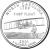 reverse of 1/4 Dollar - North Carolina - Washington Quarter (2001) coin with KM# 319 from United States. Inscription: NORTH CAROLINA 1789 FIRST FLIGHT 2001 E PLURIBUS UNUM JM