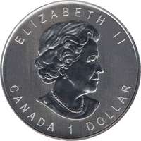obverse of 1 Dollar - Elizabeth II - Timber Wolf ? (2006) coin with KM# 718 from Canada. Inscription: ELIZABETH II CANADA 1 DOLLAR