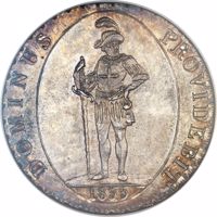 Swiss cantons coin 4 Franken (1835) reverse reverse of 4 Franken (1835) coin with KM# 199 from Swiss cantons. Inscription: RESPUBLICA BERNENSIS