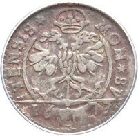 Swiss cantons coin 1 Schilling (1623 - 1673) obverse obverse of 1 Schilling (1623 - 1673) coin with KM# 15 from Swiss cantons. Inscription: : MON· SV ITENSIS·
