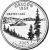 reverse of 1/4 Dollar - Oregon - Washington Quarter (2005) coin with KM# 372 from United States. Inscription: OREGON 1859 CRATER LAKE 2005 E PLURIBUS UNUM