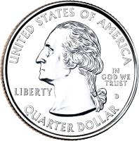 obverse of 1/4 Dollar - Idaho - Washington Quarter (2007) coin with KM# 398 from United States. Inscription: UNITED STATES OF AMERICA LIBERTY D IN GOD WE TRUST QUARTER DOLLAR