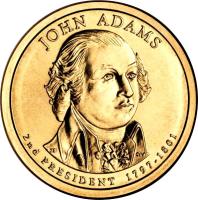 United States coin 1 Dollar - John Adams (2007) obverse obverse of 1 Dollar - John Adams (2007) coin with KM# 402 from United States. Inscription: JOHN ADAMS 2nd PRESIDENT 1797-1801 JI CLV