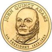 obverse of 1 Dollar - John Quincy Adams (2008) coin with KM# 427 from United States. Inscription: JOHN QUINCY ADAMS 6th PRESIDENT 1825-1829 DE