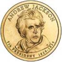 United States coin 1 Dollar - Andrew Jackson (2008) obverse obverse of 1 Dollar - Andrew Jackson (2008) coin with KM# 428 from United States. Inscription: ANDREW JACKSON 7th PRESIDENT 1829-1837 JI JL