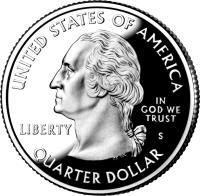 obverse of 1/4 Dollar - District of Columbia - Washington Quarter (2009) coin with KM# 445 from United States. Inscription: UNITED STATES OF AMERICA IN GOD WE TRUST LIBERTY S QUARTER DOLLAR
