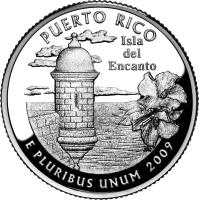 United States coin 1/4 Dollar - Puerto Rico - Washington Quarter (2009) reverse reverse of 1/4 Dollar - Puerto Rico - Washington Quarter (2009) coin with KM# 446 from United States. Inscription: PUERTO RICO Isla del Encanto E PLURIBUS UNUM 2009