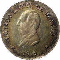 Mexico coin 50 Centavos - Provisional Government (1915) obverse obverse of 50 Centavos - Provisional Government (1915) coin with KM# 734 from Mexico. Inscription: ESTADO L. Y S. DE OAXACA *1915*