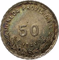 Mexico coin 50 Centavos - Provisional Government (1915) reverse reverse of 50 Centavos - Provisional Government (1915) coin with KM# 734 from Mexico. Inscription: MONEDA PROVISIONAL 50 CENTAVOS