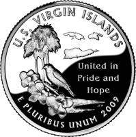 United States coin 1/4 Dollar - U.S. Virgin Islands - Washington Quarter (2009) reverse reverse of 1/4 Dollar - U.S. Virgin Islands - Washington Quarter (2009) coin with KM# 449 from United States. Inscription: U.S. VIRGIN ISLANDS United in Pride and Hope E PLURIBUS UNUM 2009