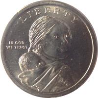 obverse of 1 Dollar - Native American - Hiawatha Belt - Sacagawea Dollar (2010) coin with KM# 474 from United States. Inscription: LIBERTY IN GOD WE TRUST