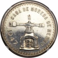 obverse of 1 Onza (1947) coin with KM# Pn196 from Mexico. Inscription: CASA DE MONEDA DE MEXICO 1947