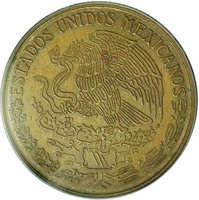 obverse of 1 Peso (1971) coin from Mexico. Inscription: ESTADOS UNIDOS MEXICANOS