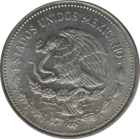 obverse of 1 Peso (1983) coin with KM# Pn228 from Mexico. Inscription: ESTADOS UNIDOS MEXICANOS