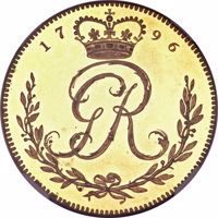 Gold Coast coin 1 Ackey - George III (1796) obverse obverse of 1 Ackey - George III (1796) coin with KM# Pn8 from Gold Coast. Inscription: 1796 GR