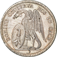 Swiss cantons coin 1 Thaler (1793) obverse obverse of 1 Thaler (1793) coin with KM# 185 from Swiss cantons. Inscription: DOMINE CONSERVA NOS IN PACE