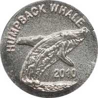 Cook Islands coin 2 Dollars - Elizabeth II - Humpback Whale (2010) reverse reverse of 2 Dollars - Elizabeth II - Humpback Whale (2010) coin with KM# 722 from Cook Islands. Inscription: HUMPBACK WHALE 2010