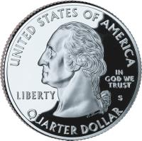 United States coin 1/4 Dollar - New Jersey - Washington Quarter; Silver Proof (1999) obverse obverse of 1/4 Dollar - New Jersey - Washington Quarter; Silver Proof (1999) coin with KM# 295a from United States. Inscription: UNITED STATES OF AMERICA LIBERTY S IN GOD WE TRUST QUARTER DOLLAR
