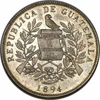 Guatemala coin 10 Pesos (1894) obverse obverse of 10 Pesos (1894) coin with KM# Pn29 from Guatemala. Inscription: REPUBLICA DE GUATEMALA LIBERTAD 15 DE SETIEMBRE DE 1821 1894
