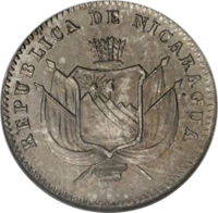 Nicaragua coin 1 Centavo (1892) obverse obverse of 1 Centavo (1892) coin with KM# Pn7 from Nicaragua. Inscription: REPUBLICA DE NICARAGUA
