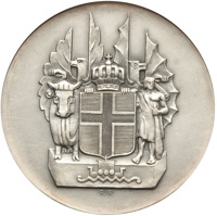 Iceland coin 10 Krónur - Christian X - 1000 years of Althing (1930) reverse reverse of 10 Krónur - Christian X - 1000 years of Althing (1930) coin from Iceland. Inscription: B. B.