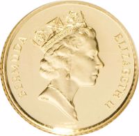 obverse of 10 Dollars - Elizabeth II (1992) coin with KM# 73 from Bermuda. Inscription: BERMUDA ELIZABETH II