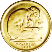 Romania coin 5 Lei - Ferdinand I (1922) obverse obverse of 5 Lei - Ferdinand I (1922) coin with KM# Pn195 from Romania. Inscription: ROMANIA 1922