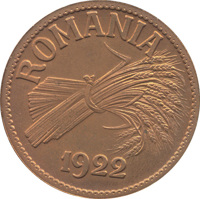 Romania coin 5 Lei - Ferdinand I (1922) obverse obverse of 5 Lei - Ferdinand I (1922) coin with KM# Pn192 from Romania. Inscription: ROMANIA 1922