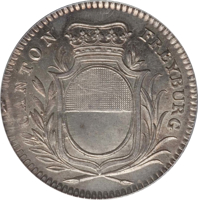 Swiss cantons coin 10 Batzen (1812) obverse obverse of 10 Batzen (1812) coin with KM# 78 from Swiss cantons. Inscription: CANTON FREYBURG
