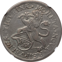 Swiss cantons coin 1 Thaler (1673 - 1694) obverse obverse of 1 Thaler (1673 - 1694) coin with KM# 103 from Swiss cantons. Inscription: * MONETA * NOVA * REIPVBLICÆ * TIGVRINÆ