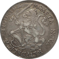 Swiss cantons coin 1 Thaler (1661 - 1665) obverse obverse of 1 Thaler (1661 - 1665) coin with KM# 89.1 from Swiss cantons. Inscription: MONETA NOVA REIPUBLICÆ TIGURINÆ