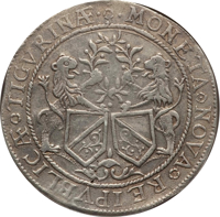 Swiss cantons coin 1 Thaler (1647) obverse obverse of 1 Thaler (1647) coin with KM# 71 from Swiss cantons. Inscription: MONETA NOVA REIPVBLICÆ TIGVRINÆ