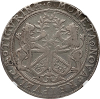 Swiss cantons coin 1 Thaler (1649) obverse obverse of 1 Thaler (1649) coin with KM# 72 from Swiss cantons. Inscription: MONETA NOVA REIPVBLICÆ TIGVRINÆ