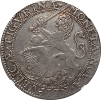Swiss cantons coin 1 Thaler (1651 - 1652) obverse obverse of 1 Thaler (1651 - 1652) coin with KM# 75 from Swiss cantons. Inscription: MONETA * NOVA * REIPVBLICÆ * TIGVRINÆ *