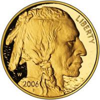 obverse of 50 Dollars - American Buffalo - Gold Bullion (2006 - 2016) coin with KM# 393 from United States. Inscription: LIBERTY W 2006