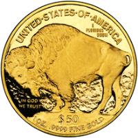 United States coin 50 Dollars - American Buffalo - Gold Bullion (2006 - 2016) reverse reverse of 50 Dollars - American Buffalo - Gold Bullion (2006 - 2016) coin with KM# 393 from United States. Inscription: UNITED · STATES · OF · AMERICA E PLURIBUS UNUM IN GOD WE TRUST $ 50 1 OZ. .9999 FINE GOLD