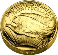 reverse of 20 Dollars - Saint-Gaudens - Double Eagle - Bullion (2009) coin with KM# 464 from United States. Inscription: · UNITED · STATES · OF · AMERICA · · TWENTY · DOLLARS · IN · GOD · WE · TRUST