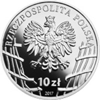 obverse of 10 Złotych - Witold Pilecki ps. „Witold” (2017) coin with Y# 986 from Poland. Inscription: RZECZPOSPOLITA POLSKA mw 10 ZŁ 2017