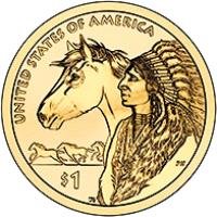 reverse of 1 Dollar - Horse Reverse (2012) coin with KM# 528 from United States. Inscription: UNITED STATES OF AMERICA $1