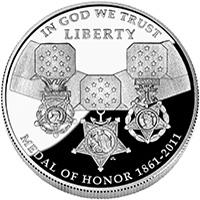 United States coin 1 Dollar - Medal of Honor (2011) obverse obverse of 1 Dollar - Medal of Honor (2011) coin with KM# 504 from United States. Inscription: IN GOD WE TRUST LIBERTY MEDAL OF HONOR 1861 - 2011
