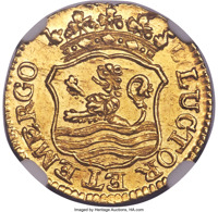 Dutch Republic coin ½ Duit (1753 - 1756) obverse obverse of ½ Duit (1753 - 1756) coin with KM# A75 from Dutch Republic. Inscription: LUCTOR • ET • EMERGO