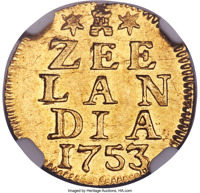 Dutch Republic coin ½ Duit (1753 - 1756) reverse reverse of ½ Duit (1753 - 1756) coin with KM# A75 from Dutch Republic. Inscription: ZEE / LAN / DIA