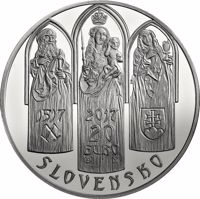 obverse of 20 Euro - Levoča Heritage Site (2017) coin from Slovakia. Inscription: 1517 2017 20 EURO SLOVENSKO