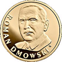Poland coin 100 Złotych - Roman Dmowski (2017) reverse reverse of 100 Złotych - Roman Dmowski (2017) coin with Y# 1000 from Poland. Inscription: ROMAN DMOWSKI