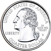 obverse of 1/4 Dollar - Acadia National Park, Maine - Washington Quarter (2012) coin with KM# 521 from United States. Inscription: UNITED STATES OF AMERICA LIBERTY IN GOD WE TRUST QUARTER DOLLAR