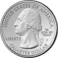 obverse of 1/4 Dollar - Hawai'i Volcanoes National Park, Hawaii - Washington Quarter (2012) coin with KM# 522 from United States. Inscription: UNITED STATES OF AMERICA LIBERTY IN GOD WE TRUST QUARTER DOLLAR